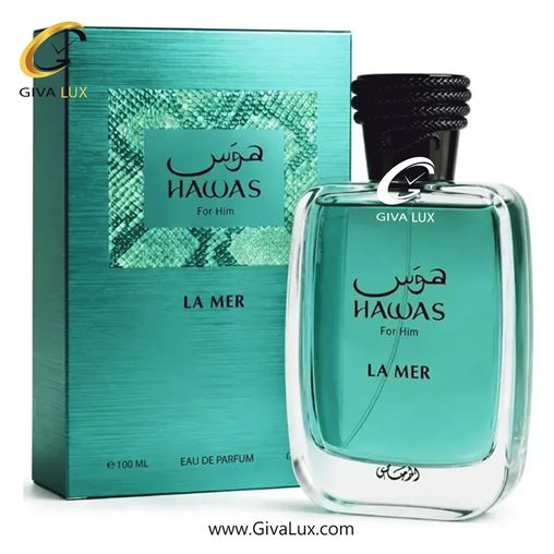  ادو پرفیوم  یونیسکس رصاصی | Rasasi اورجینال مدل Hawas Chrome | هوس کروم حجم  100 میل Hawas La Mer-2.jpg